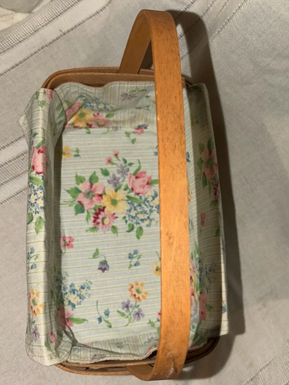 Vintage Longaberger “Mixed Bouquet” Floral Lined Woven Basket